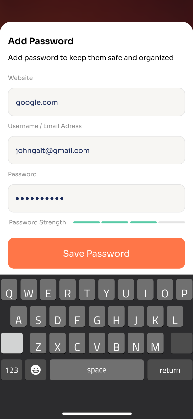 Vault — add password