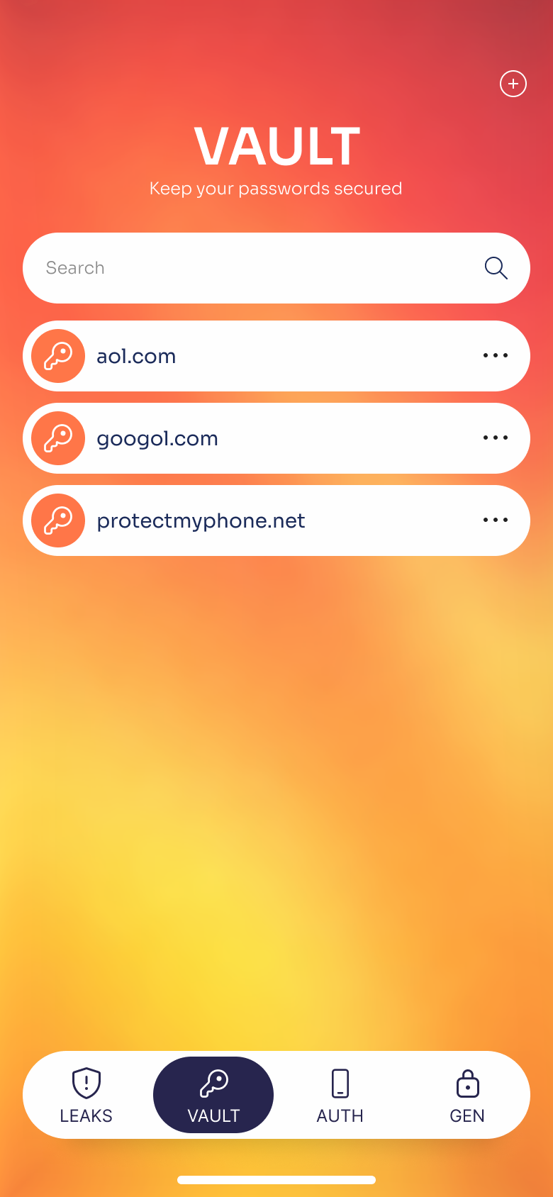 Vault — password list